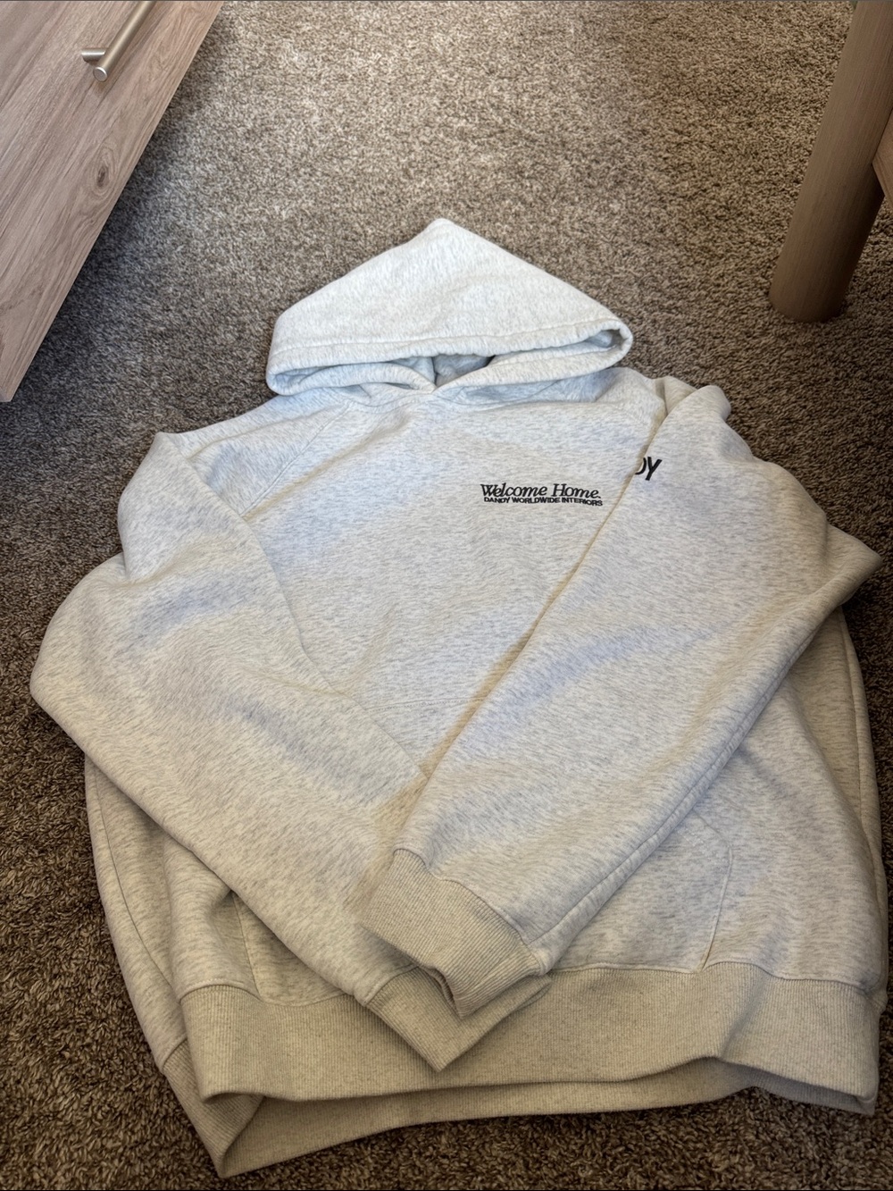 Dandy Worldwide “Interiors” Oversized Lux Hoodie in Heather Gray
